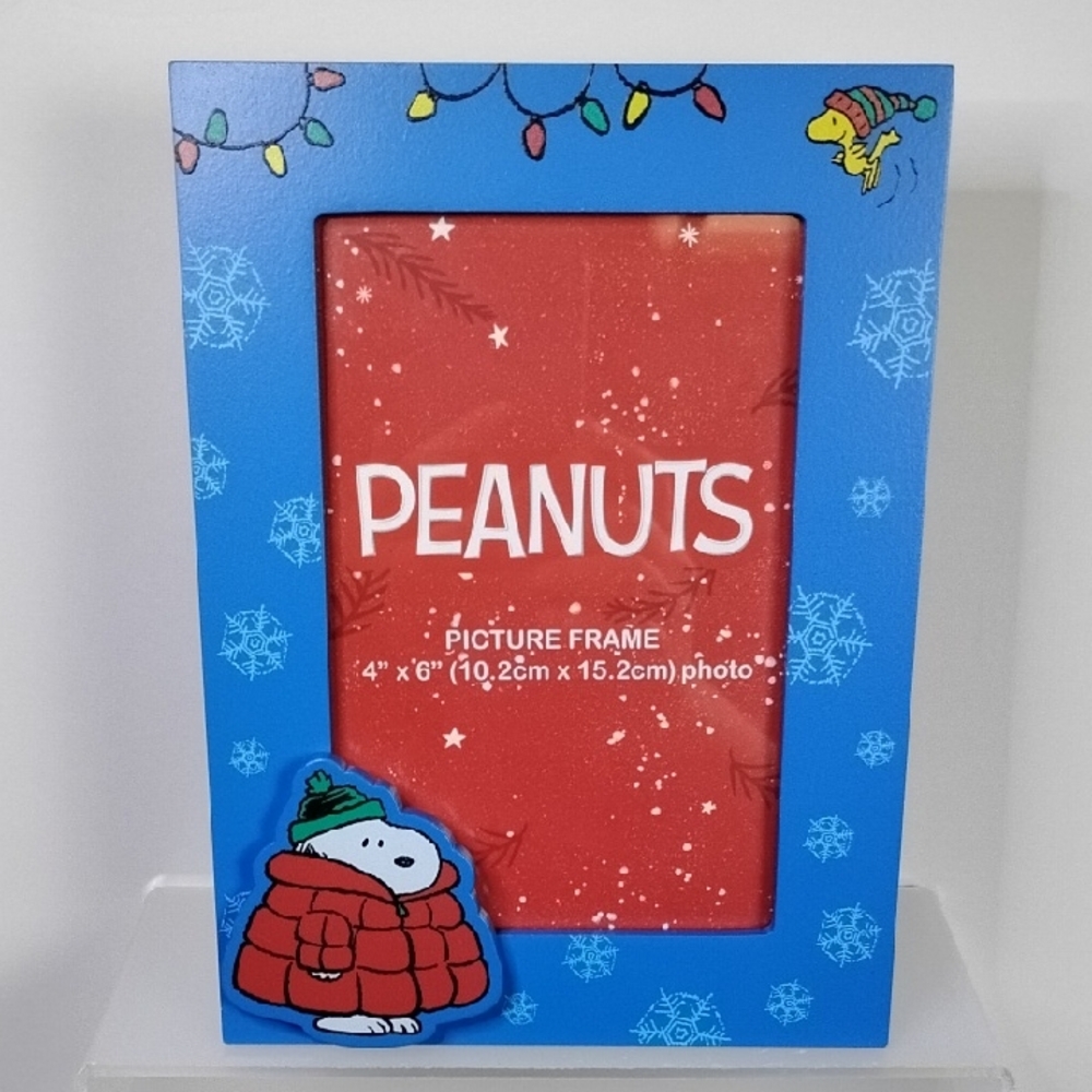 Peanuts Snoopy Puffer Coat Wood Photo Frame 4x6
